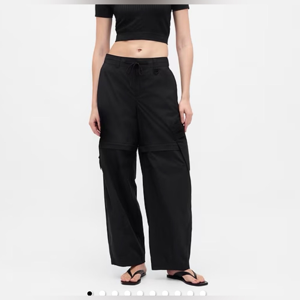 Gap × BÉIS Convertible Cargo Barrel Pants black 8 shorts